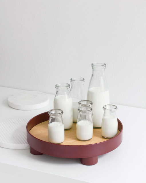 Platform Tray,  Dark Red