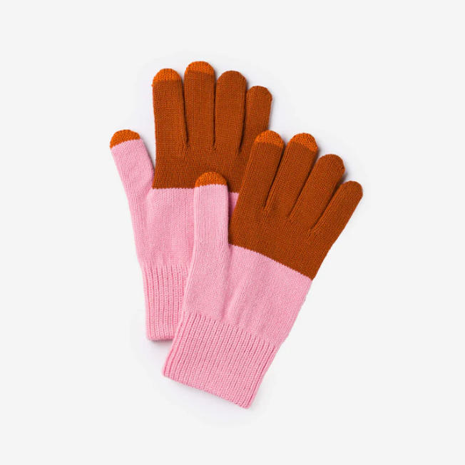 Sport Cuff Touchscreen Gloves, Pink