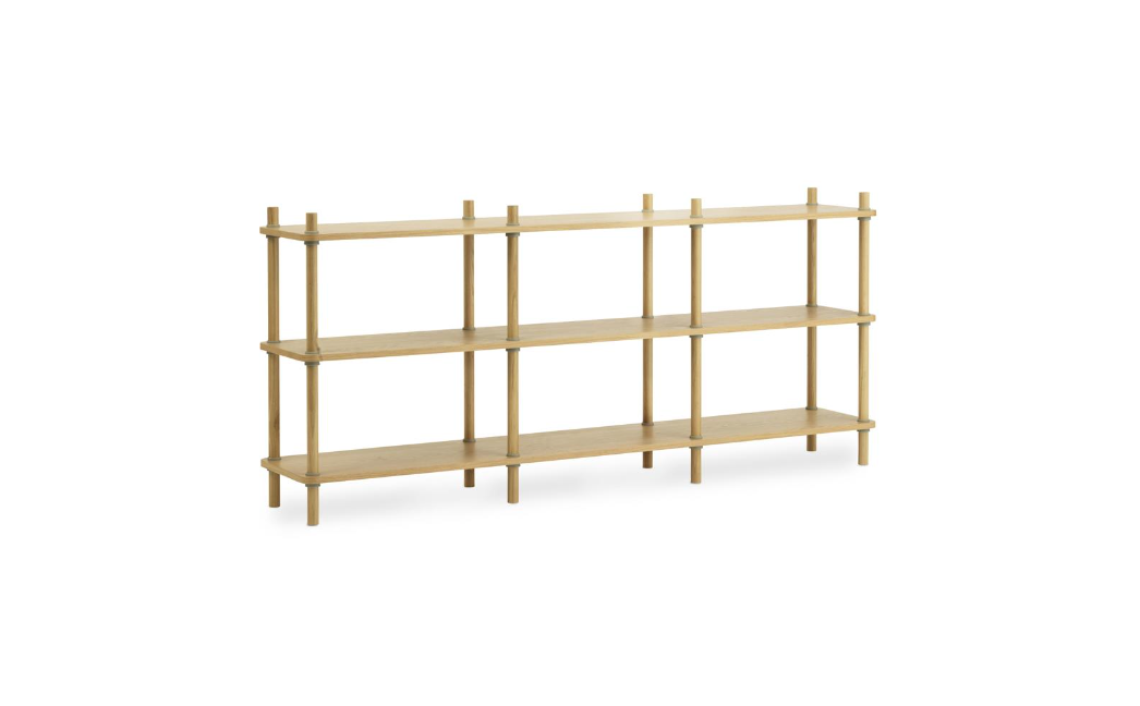 Jam Bookcase 8 poles, Oak/Grey