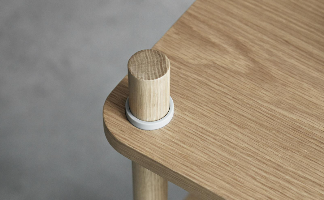 Jam Bookcase 8 poles, Oak/Grey