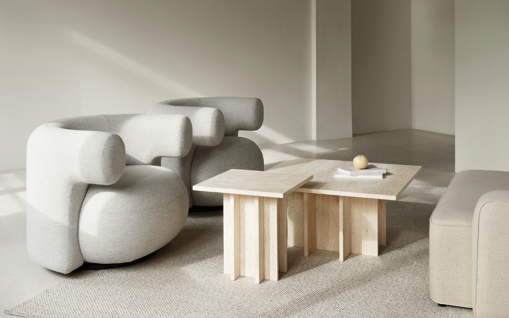 Edge Coffee Table Small, Travertine