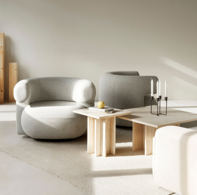 Edge Coffee Table Small, Travertine