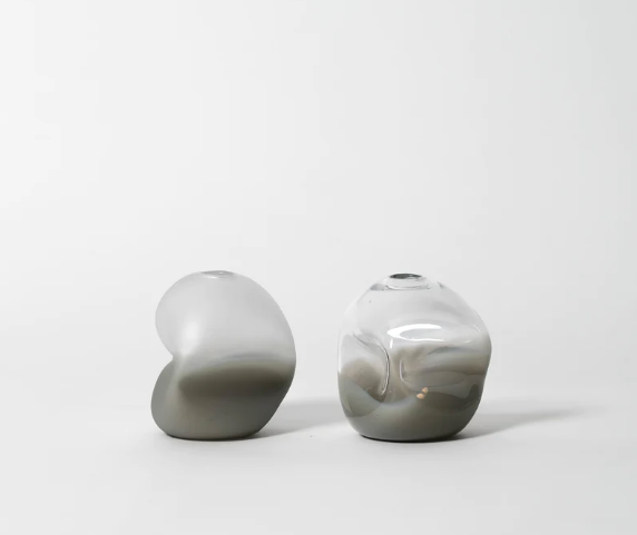 Splash Bottom Vase, Matte Grey