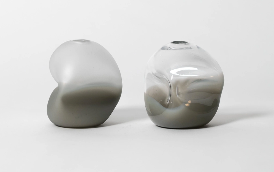 Splash Bottom Vase, Matte Grey