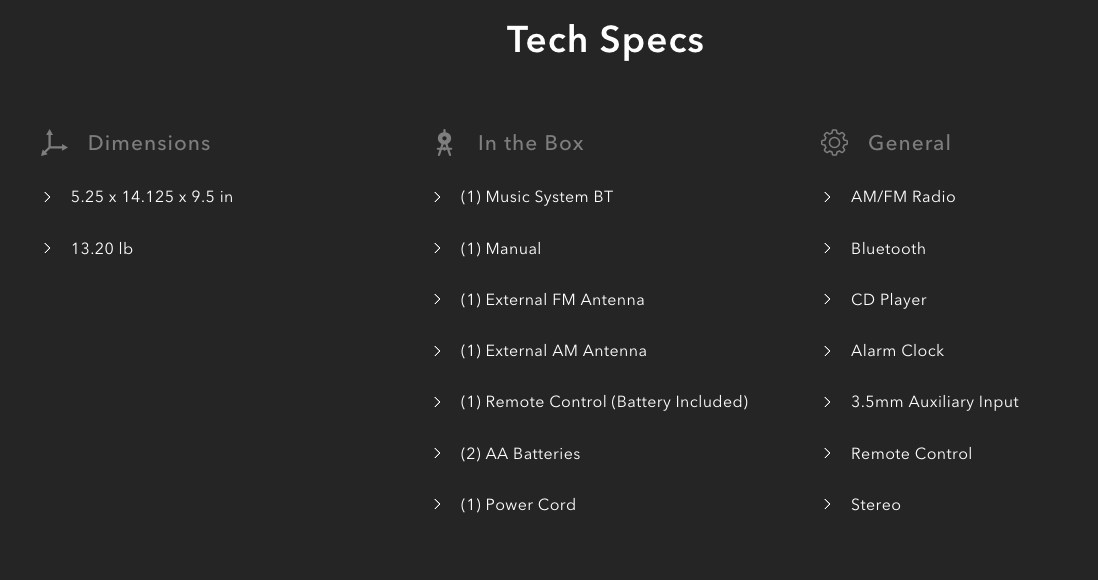 Music System Digital BT, Black