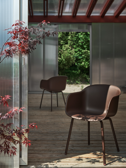 Fiber Outdoor Arm Chair, Grey