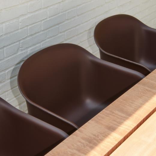 Fiber Outdoor Arm Chair,  Brown Red