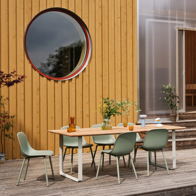 Fiber Outdoor Side Chair, Grey