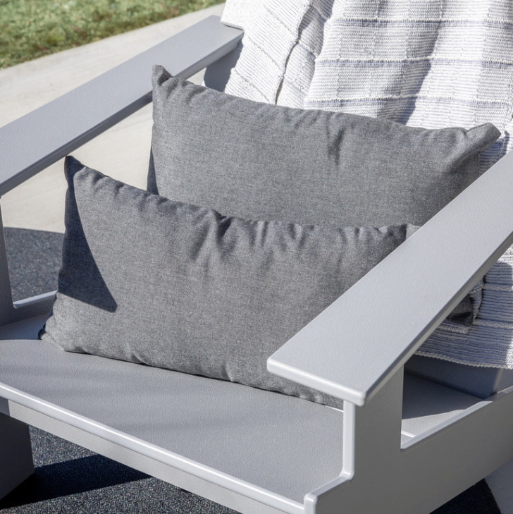 Loll Rectangle Pillow, Cast Silver, 20 x 12"