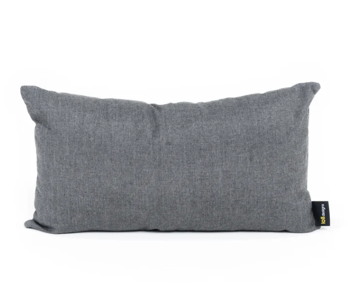 Loll Rectangle Pillow, Cast Charcoal, 26 x 16"