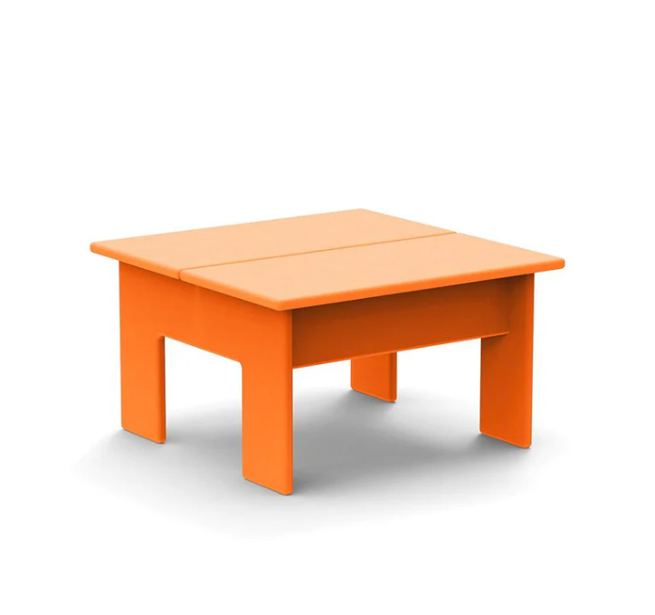 Lollygagger Ottoman/Side Table, Sunset Orange