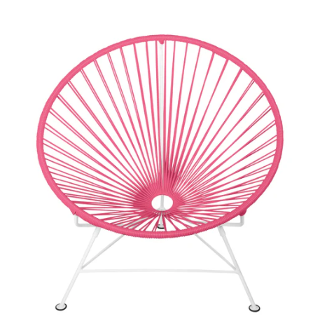 Condesa Chair, Pink Cord / White Frame