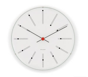 Arne Jacobsen Bankers Wall Clock, White 19"