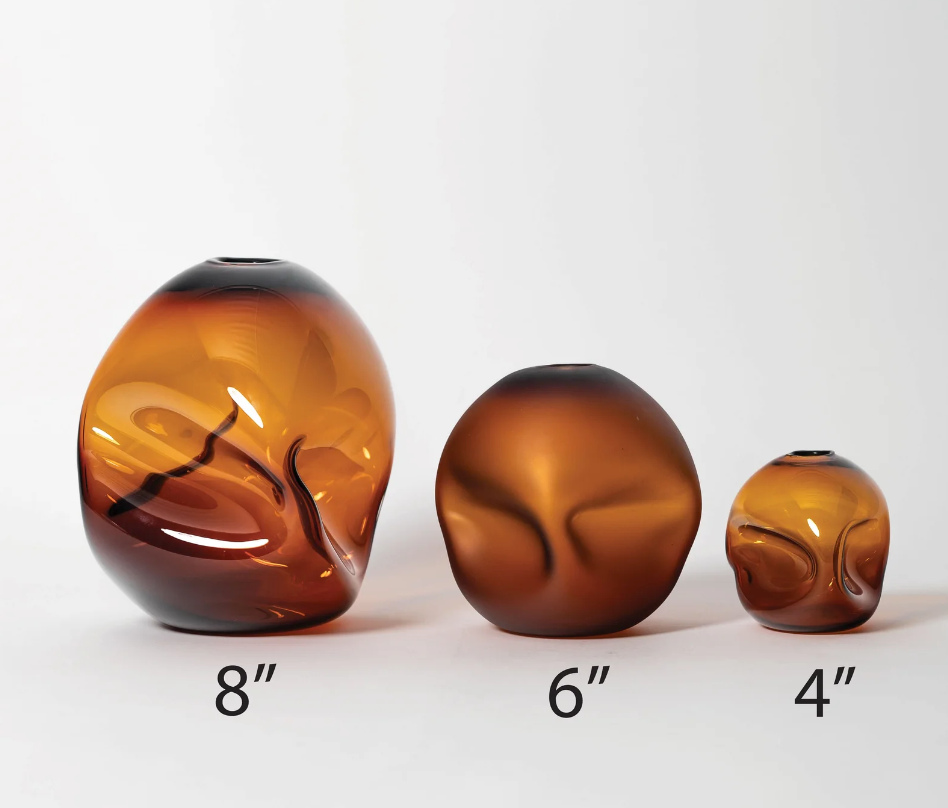 Pebble Vase Medium 6", Amber