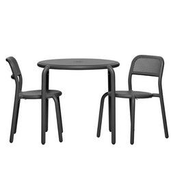 Toní Bistro Set 1 Round Table + 2 Chairs, Anthracite