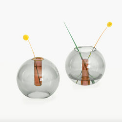 Bubble Vase - Med - Smoke / Amber