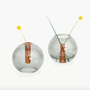 Bubble Vase - Med - Smoke / Amber