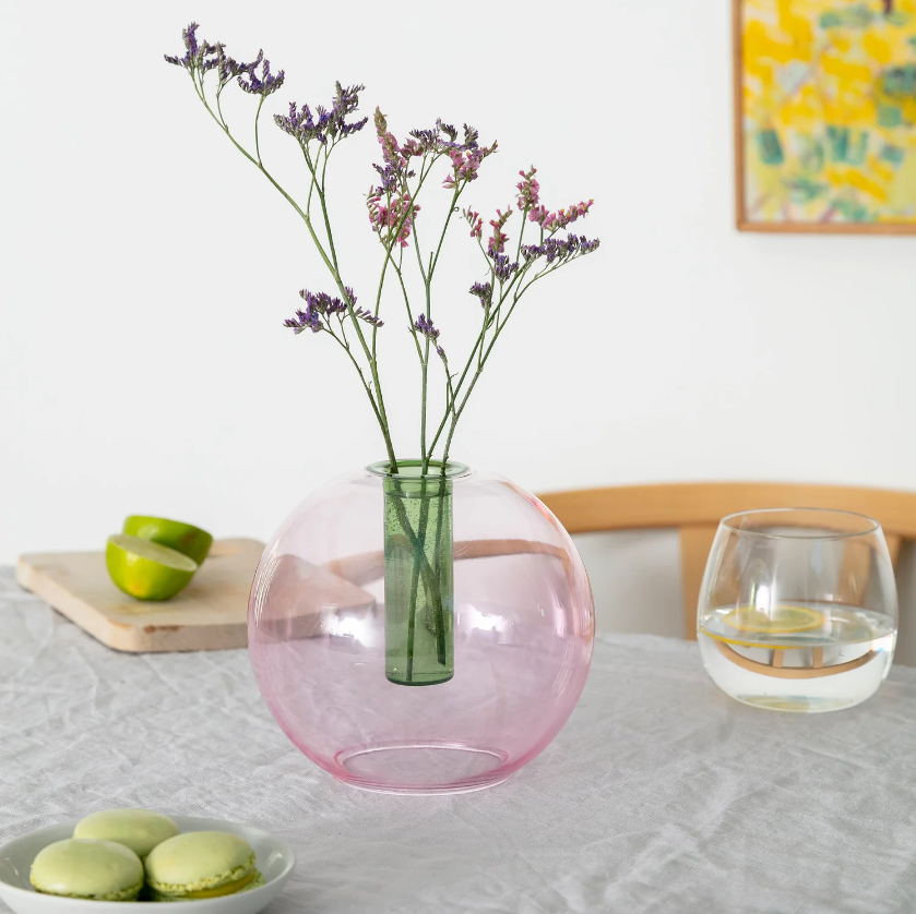 Bubble Vase, Med, Pink / Green