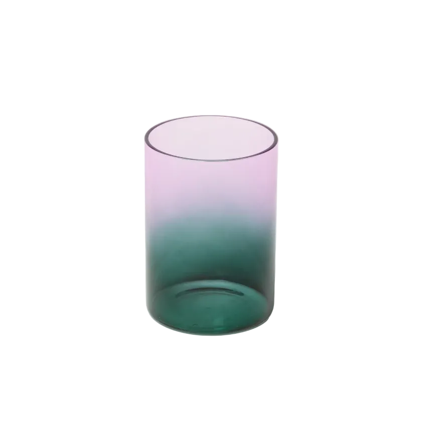 Gradient Glass, Set of 2, Teal/Lilac