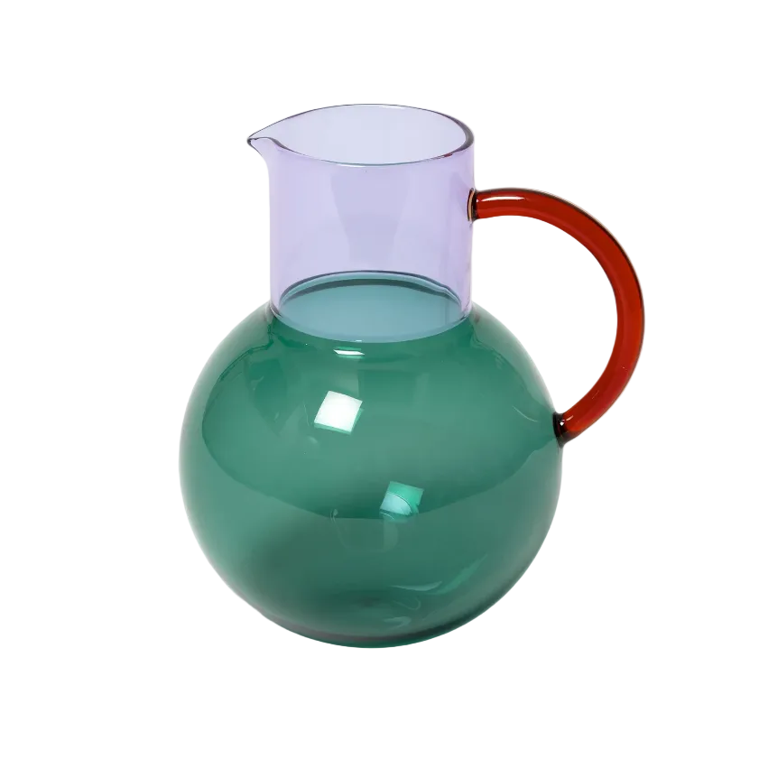 Pablo Glass Jug - Large - Teal Purple Amber