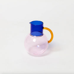 Pablo Glass Jug - Small - Pink Cobalt Yellow