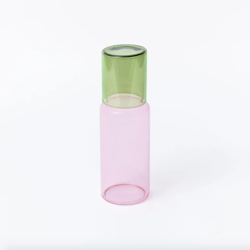 Duo Tone Glass Carafe, Pink / Green