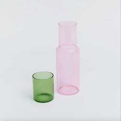 Duo Tone Glass Carafe- Pink / Green