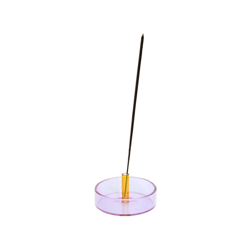 Duo Tone Glass Incense Holder, Lilac / Peach