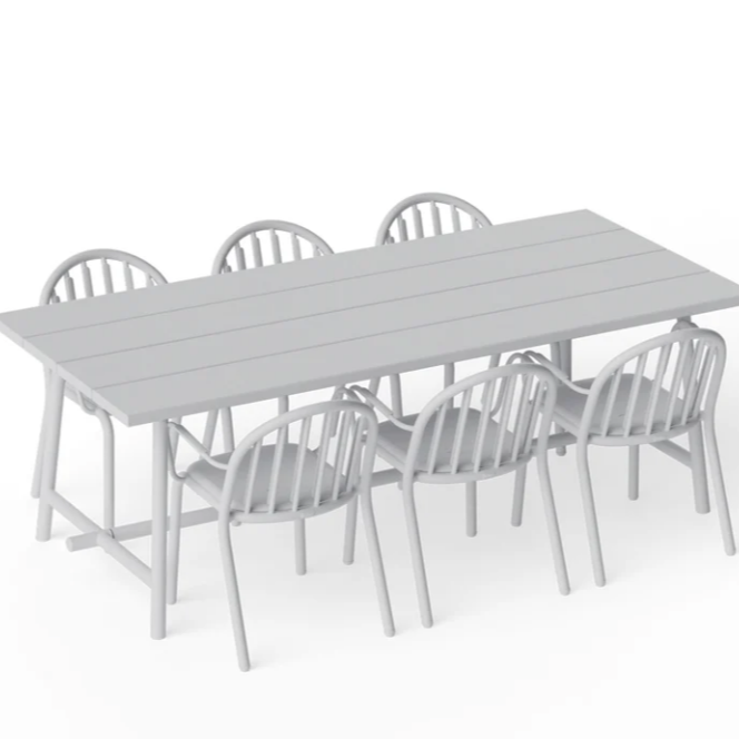 Fred's Table, Light Grey, 220 x 100 cm