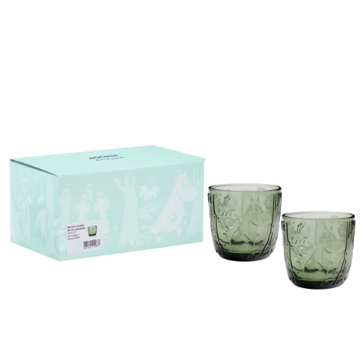 Moomin Tumbler 28cl, Pine Green 2pc