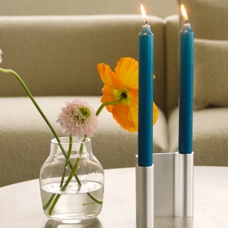 Pair Candleholder, 4" Aluminum