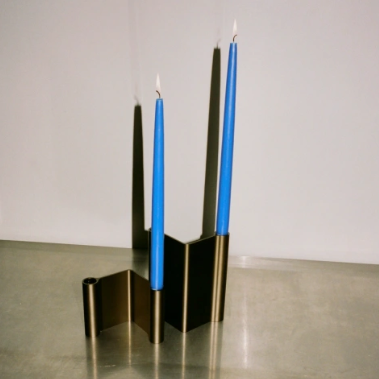 Pair Candleholder, 4" Brown