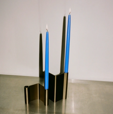 Pair Candleholder, 7" Brown