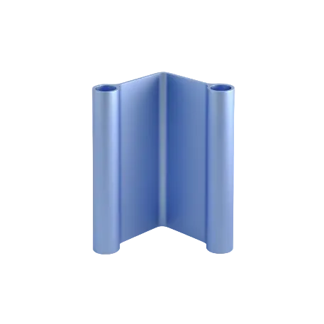 Pair Candleholder, 7" Light Blue