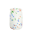 Splash vase, roll neck medium white dot