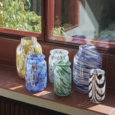 Splash vase, roll neck medium blue