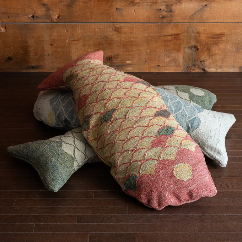 Lucky Fish Pillow, Gold