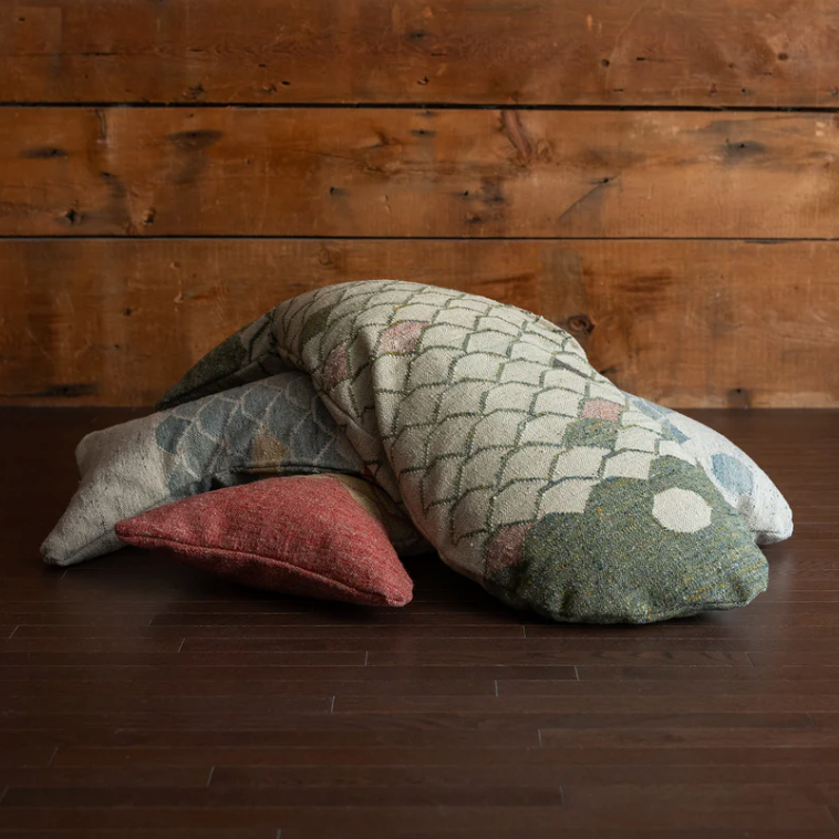 Lucky Fish Pillow, Green