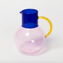 Pablo Glass Jug - Large - Pink Cobalt Yellow