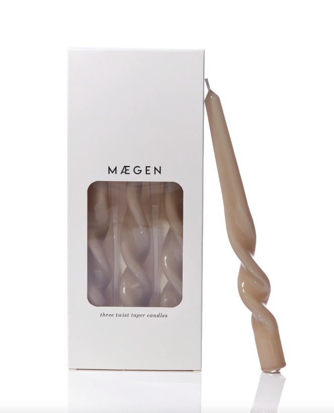 Twist Taper Candles, 3 Pack Asst