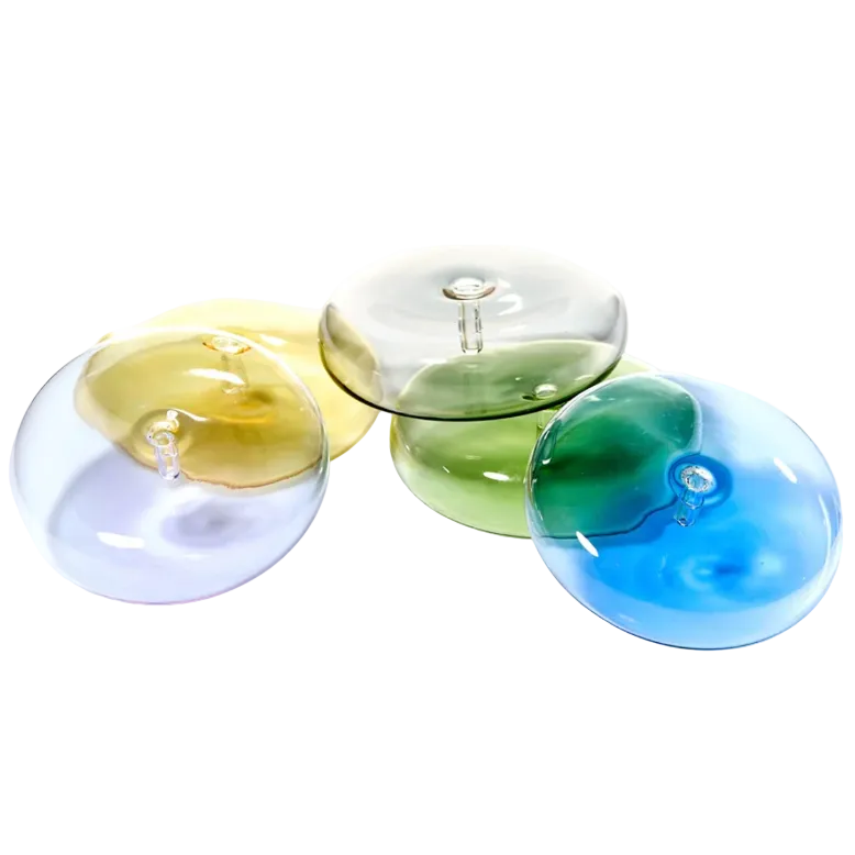 Dimple, Hand Blown Glass Incense Holder, Yellow