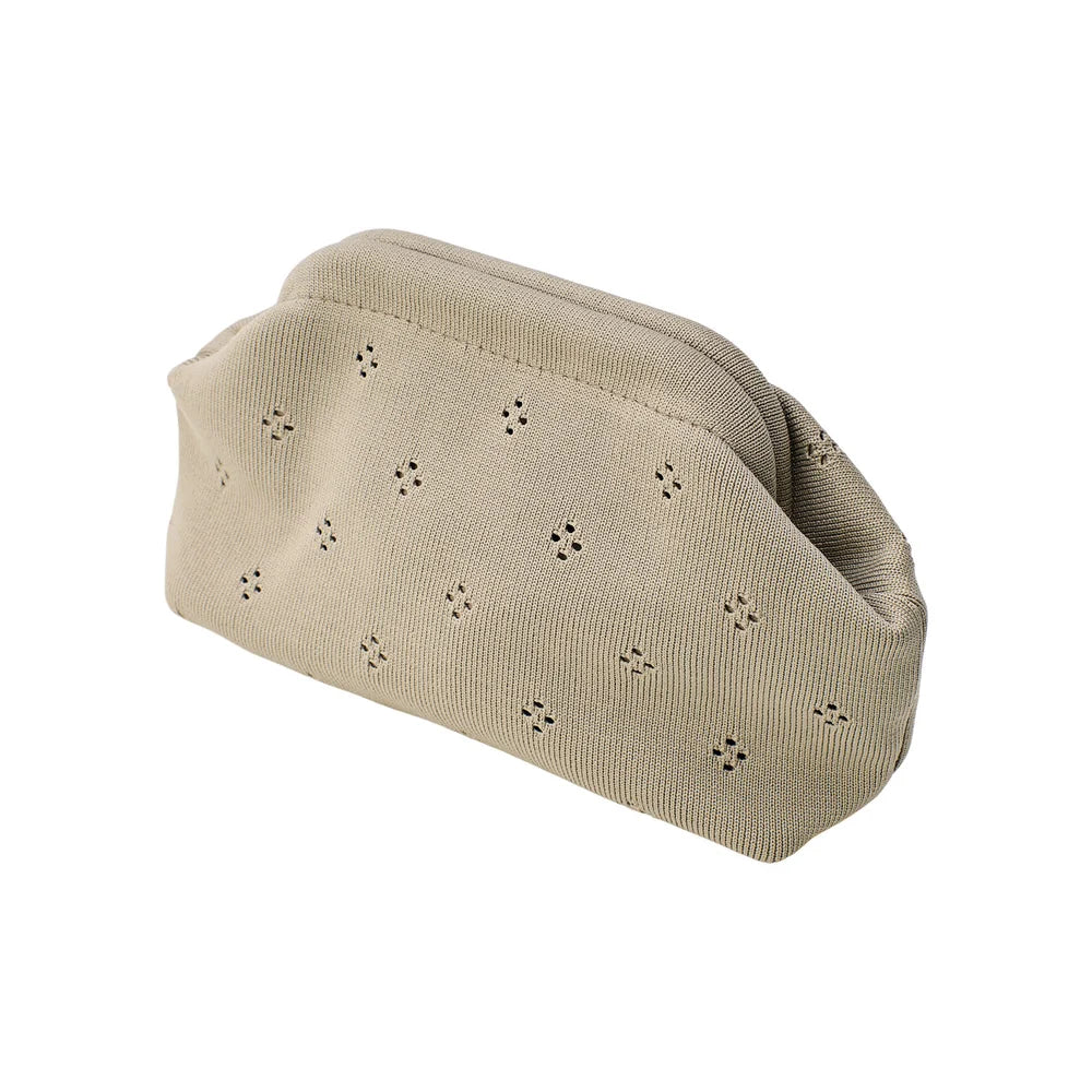 Small Fleur Clutch, Grey