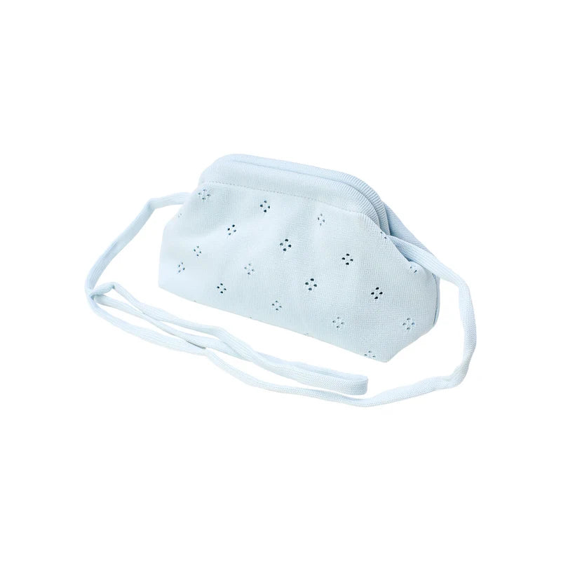 Small Fleur Clutch, Ice Blue