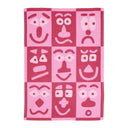 Making Faces Pink/Maroon Tea Towel