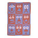 Making Faces Blue/Brown Tea Towel