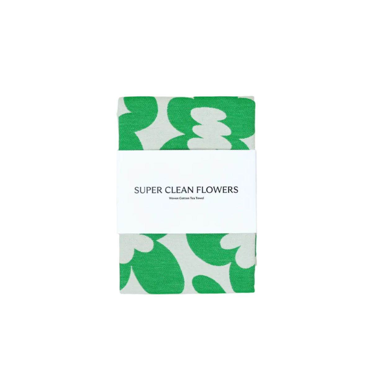 Super Clean Flowers Green/Natural Tea Towel