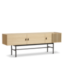 Array Low Sideboard (150 cm), White pigmented Oak with Black Painted Metal Legs