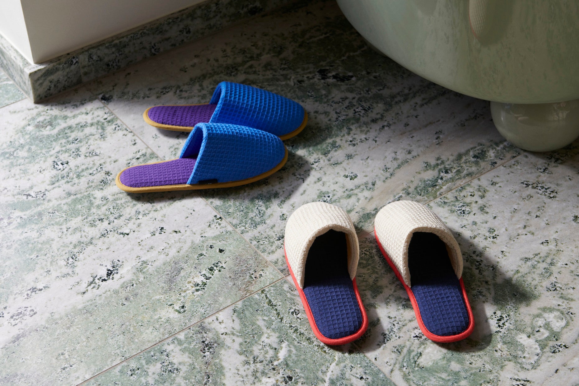 Waffle Slippers, Blue