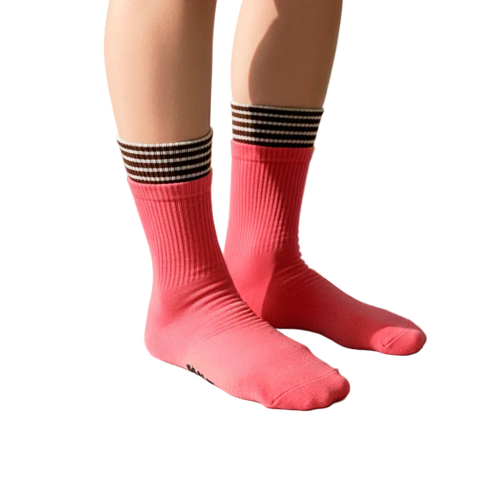Double Cuff Socks, Watermelon Stripe