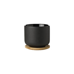 Theo cup, with coaster/lid - black